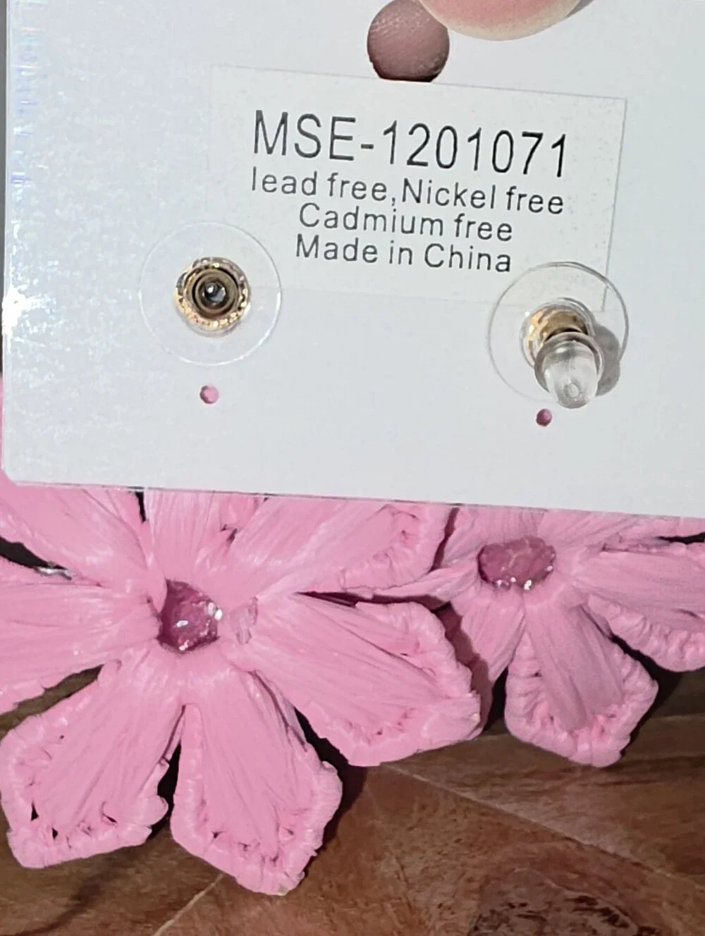 Pink Floral Statement Rafia Earrings In Pink With Fuchsia